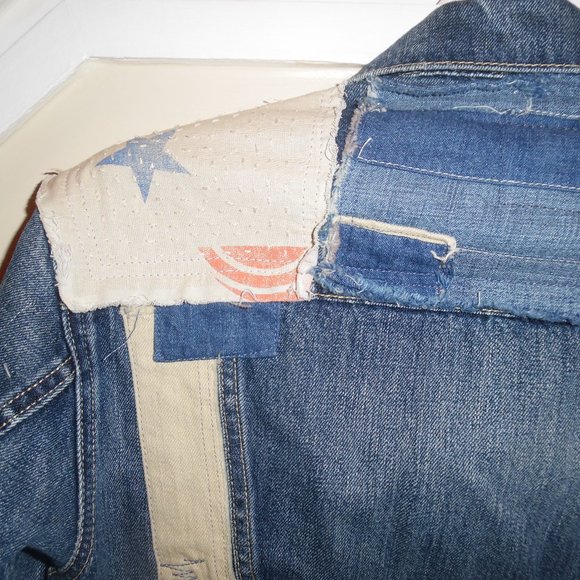 Polo‎ Ralph Lauren Patchwork Stars Stripes America Denim Trucker Relaxed Jacket - Picture 8 of 11